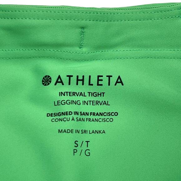 Athleta Interval Stash Leggings Sz S TALL New $89 Valley Green High Rise 27” Ins - Picture 4 of 6